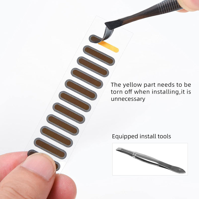 [Australia - AusPower] - 48PCS Universal Phone Speaker Dust Protector Cover Mesh Stickers Compatible with iPhone 15 Pro Max, iPhone 14, 13, 12, Samsung Galaxy S23-S20, Included Cleaning Brush & Tweezer 