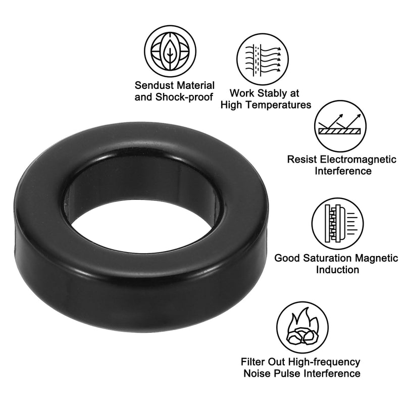 [Australia - AusPower] - uxcell 2Pcs Toroid Core, 23x36x13mm Iron Ferrite Chokes Ring Power Toroidal Transformer to Stabilize Signal Transmission Resist Electromagnetic Interference, Black 