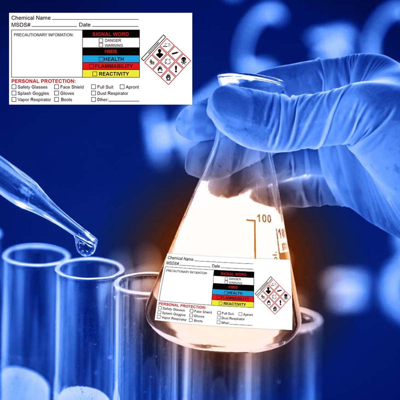 [Australia - AusPower] - Chemical Identifying and Marking Sticker Christmas SDS Stickers Write-in Labels 2x4 inch MSDS Stickers Safety Data Sheet Labels 300pcs 
