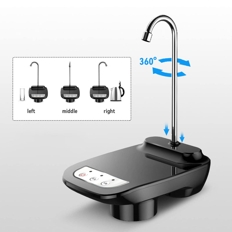 Electric Water Dispenser,Automatic Water Jup Dispenser Pump for 5 Gallon Bottle,Universal Water Bottle Dispenser Pump,Portable Water Pump for Water Jup for Camper Accessories,Home,Office Black