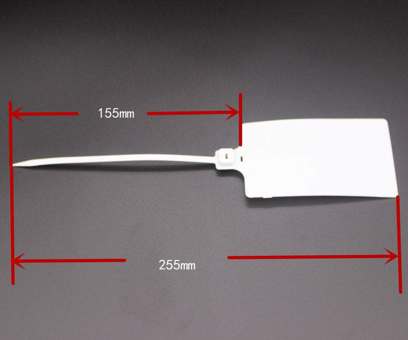Plastic Seals Shipping Tags Logistics Use Big Sign Tie Large Label Tie, 255 mm Total Length, Package of 100 pcs (White) White