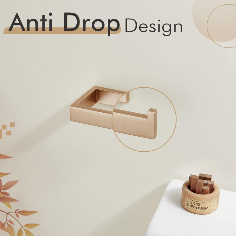 KOKOSIRI Toilet Paper Holder Wall Mount Tissue Paper Dispenser for Kitchen Bathroom Washroom Toilet Roll Holder Champagne Bronze Stainless Steel B2009CPG 1