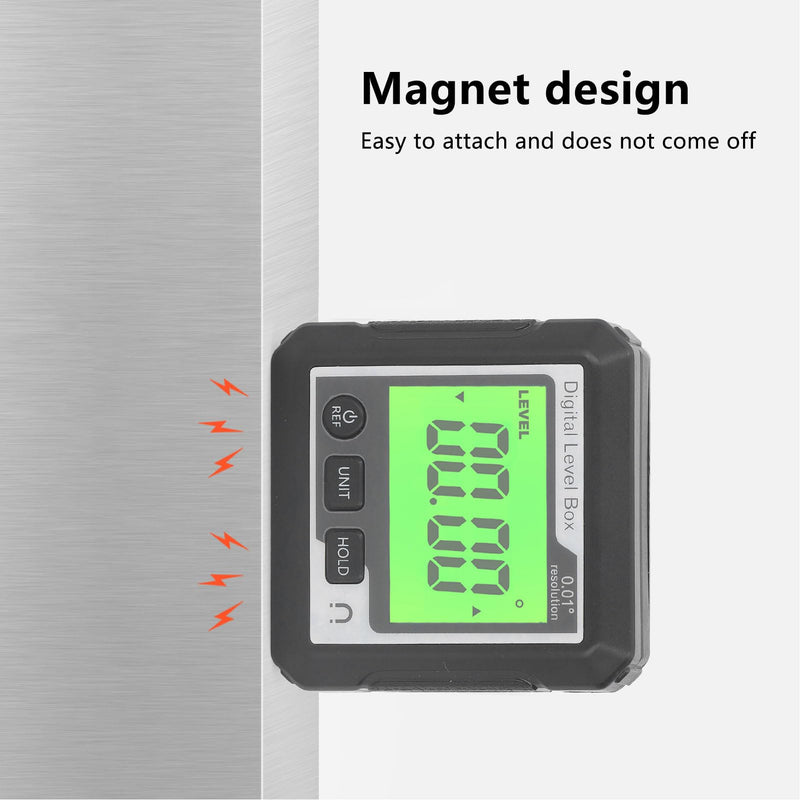 [Australia - AusPower] - Candeon Digital LCD Protractor, Inclinometer, Bevel Box with Magnetic Base, Digital Spirit Level, Inclinometer, Angle Finder, Level Box for Woodworking, Construction, Decoration 