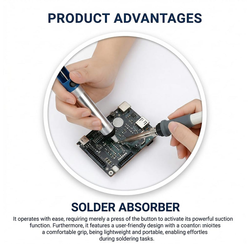 Zolara Pack of 2 Desoldering Pump, Soldering Pump, Antistatic Desoldering Suction Pump, Solder Suction Pump with Teflon Tip, for Extracting Liquid Solder for Use in Industry, Laboratories, Schools