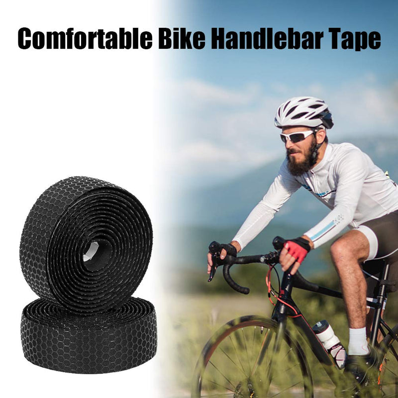 Road Bike Handlebar Tapes EVA Bicycle Bar Tape for Cycling Handle Wraps for Touring Cycling -Black，2 Rolls