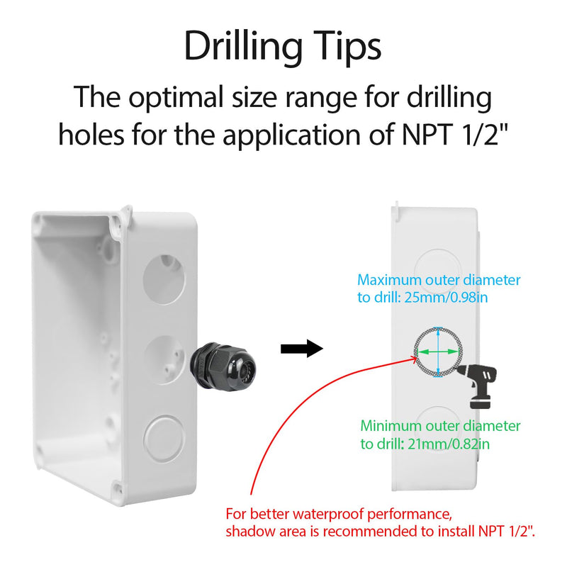 [Australia - AusPower] - LeMotech Junction Box with Reserved Holes ABS Plastic Electrical Box IP65 Waterproof Dustproof Project Enclosure for Electronics White 5.9 x 4.3 x 2.8 inch 5.9"x 4.3"x 2.8" 