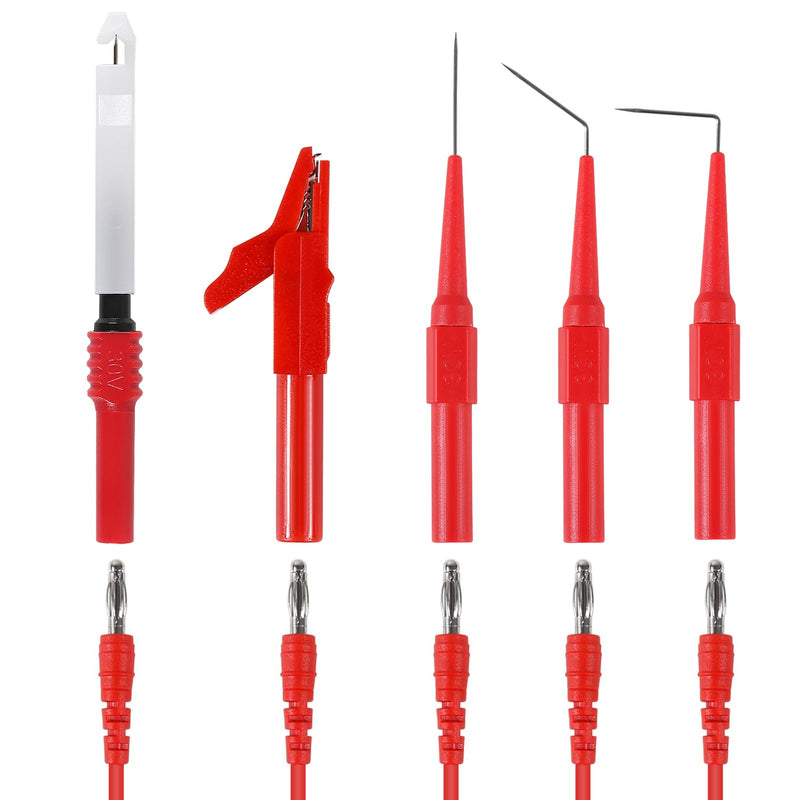 [Australia - AusPower] - 30pcs Back Probe Kit Banana Plug to Copper Alligator Clips Automotive Test Leads Set, Insulation Wire Piercing Probes, Back Probe Pins Test Wires for Car Repairing Diagnostic Circuit Testing 