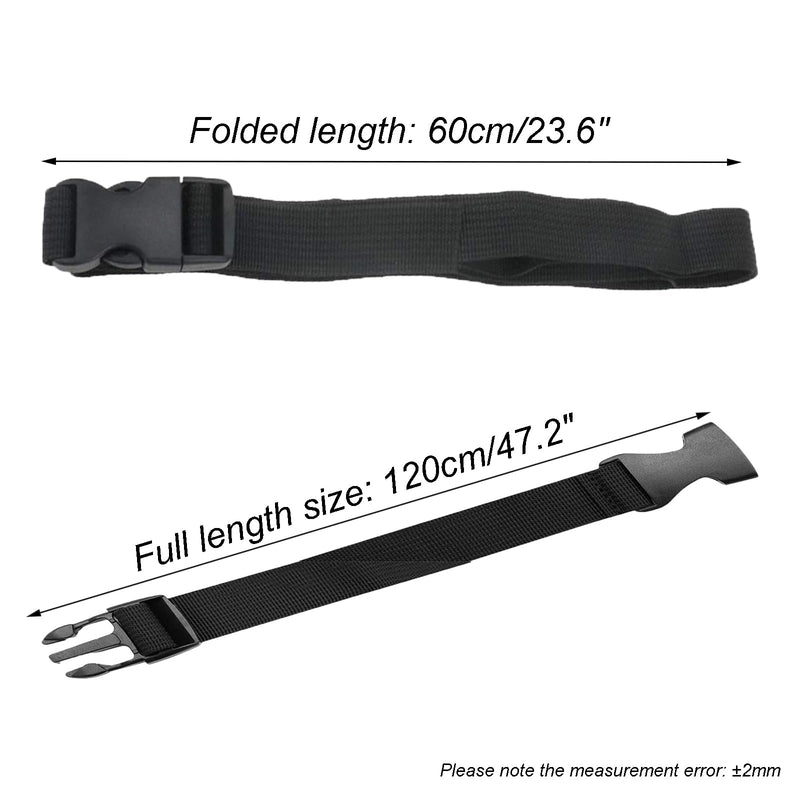 [Australia - AusPower] - 5Pcs Black Nylon Strap 1" x 47" (3.9ft) Buckle Straps with Quick Release Adjustable Straps with Buckles, Tie Down Straps for Backpacking, Outdoor Activities 1"x47"(5Pcs) 