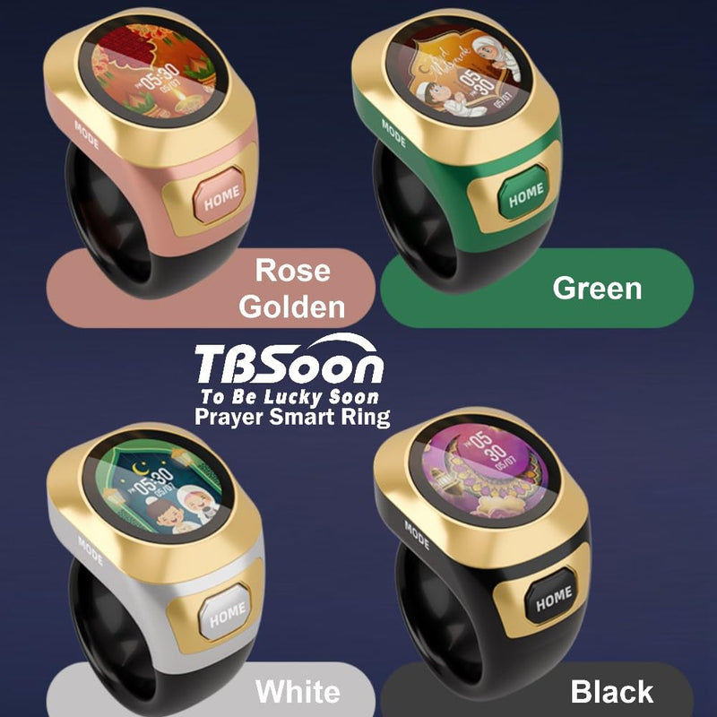 Color Screen Tasbih Smart Ring,Tasbeeh Counters,Prayer Smart Ring,Replaceable Pictures,Electronic Rosary,Forgiveness ring,Large Battery,Large Screen Display,Eid al-Fitr Eid al-Adha Ramadan Gift Black