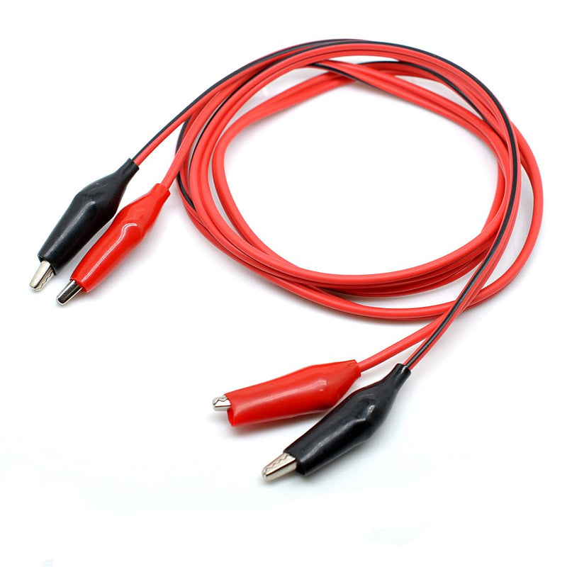 Oiyagai 5 Pack 1M Double-Ended Alligator Clip Test Leads, Jumper Wire with Insulated Clamps for DIY Electrical Projects, Multimeter & Lab Testing (Red and Black)