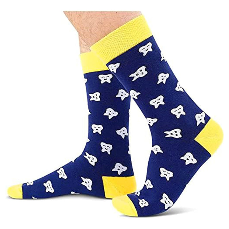 [Australia - AusPower] - HAPPYPOP Men Doctor Medical Math Optometry Golfing American Flag Socks, Gifts For Nurse Graduation Poker Music Lover Medium Dentist 2 Pack 