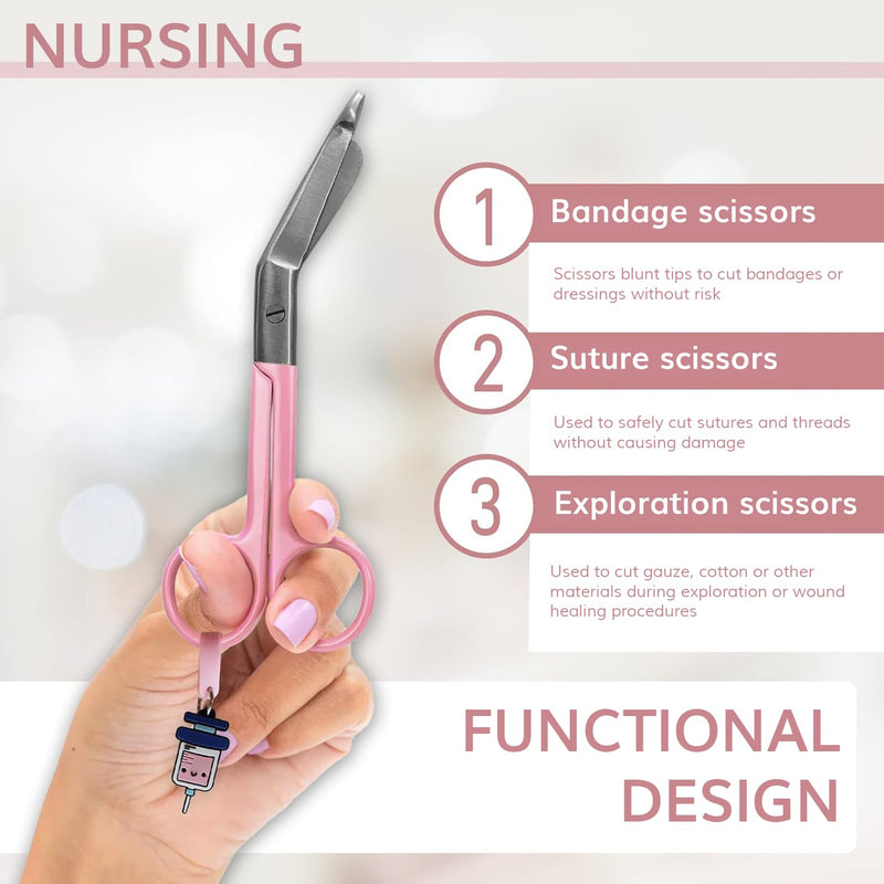[Australia - AusPower] - medical sciccors - bandage scissors - nursing scissors - bandage scissors for nurses - funny key ring (Pink) Pink 