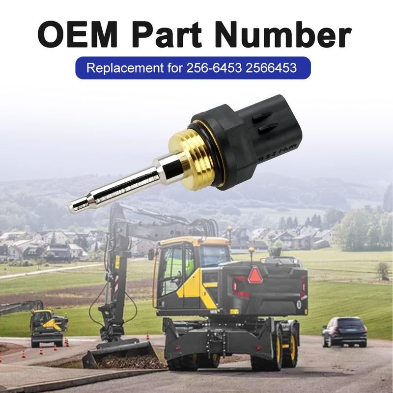 Temperature Sensor Compatible with Caterpillar Excavator CAT 3406E C15 Replacement for 256-6453 2566453