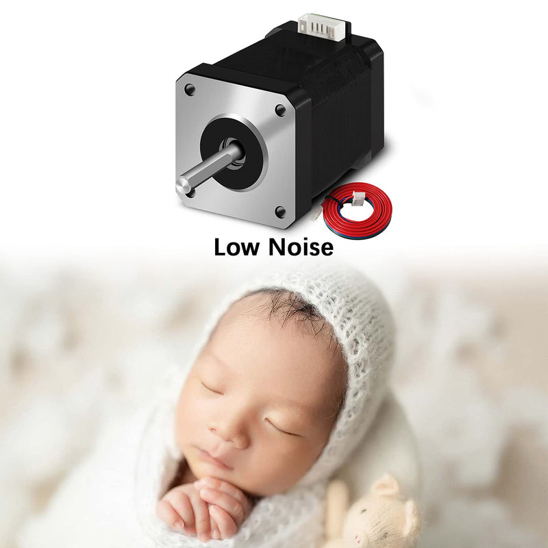 [Australia - AusPower] - Nema 17 Stepper Motor 42-48 1.5A-3.8V 2 Phase 4 Wires 1.8 Degrees with 39.3 inch Cable for Creality CR-10 10S Ender 3 3D Printer/CNC extruder and Y-axis 