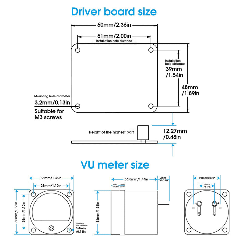 [Australia - AusPower] - Dual Analogue VU Meter DB Panel Sound Level Indicator with Driver Board for DIY Amplifier 