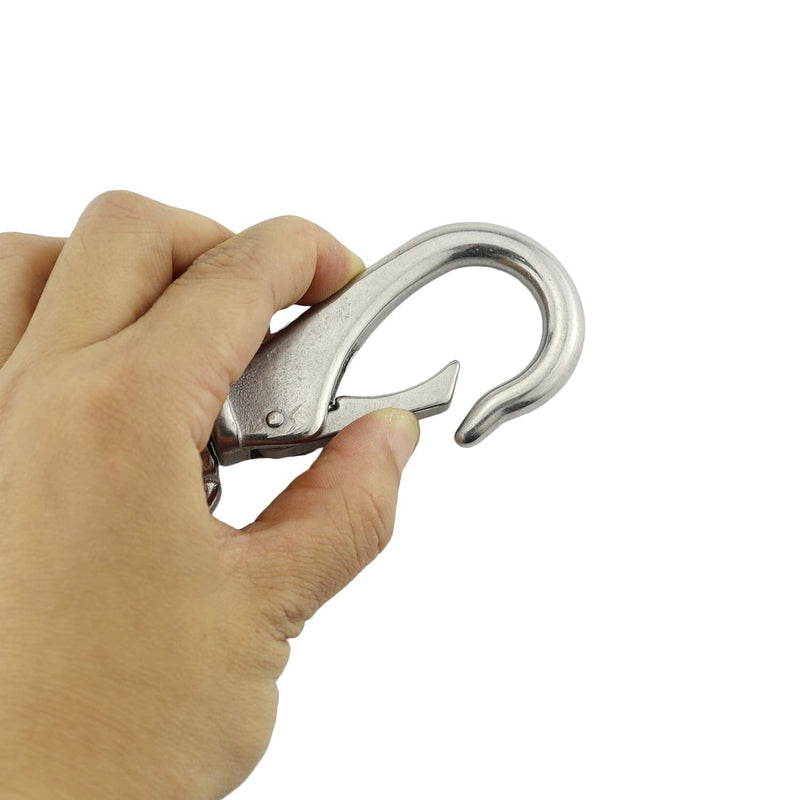 [Australia - AusPower] - keehui Stainless Steel 304 Swivel Eye Snap Hooks Size1#(M5)/2#(M6)/3#(M7) Marine Clips Flag Snap Spring Pet Buckles 1# (M5? 2PACK 