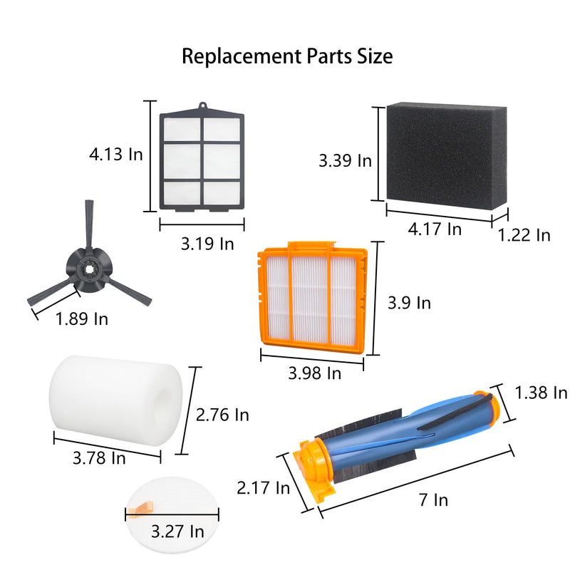 Replacement Parts for Shark RV2302AE IQ Robot Vacuum (15 Pack) 15 Pack