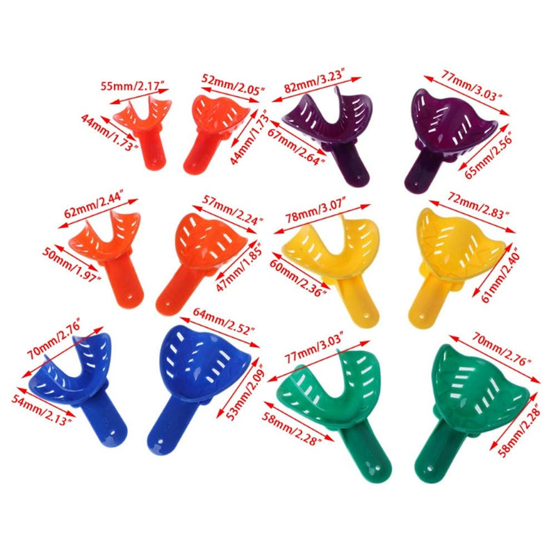 [Australia - AusPower] - 12pcs Dental Impression Tray Plastic 6 Sizes Autoclavable for Adult and Children 