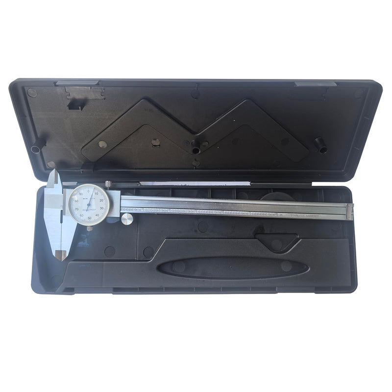 [Australia - AusPower] - 8 Inch Dial Caliper, MFQNENLK 4-Way Measurement Calipers, 0.001 Accuracy Imperial Shockproof Measuring Tool with Plastic Case (Dial Caliper 0-8" Range) Dial Caliper 0-8" 