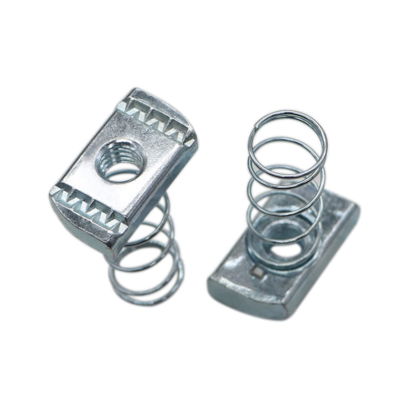 [Australia - AusPower] - Strut Channel Nuts, 3/8-16 Spring Channel Nuts with Zinc Electroplate Finish, Long Spring Nuts Great for Use with Strut Channel (10 Pack) Standard Spring 