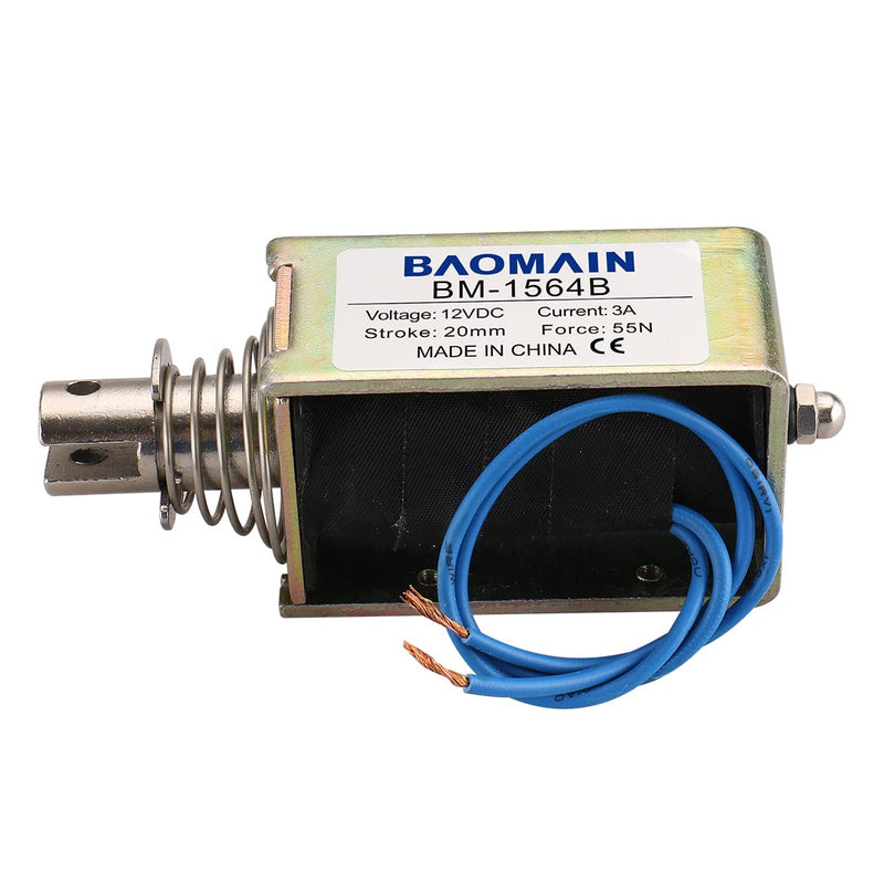 [Australia - AusPower] - Baomain Push Pull Electromagnet Solenoid JF-1564B DC12V 3.0A Stroke 20mm 55N Open Frame Linear Actuator 