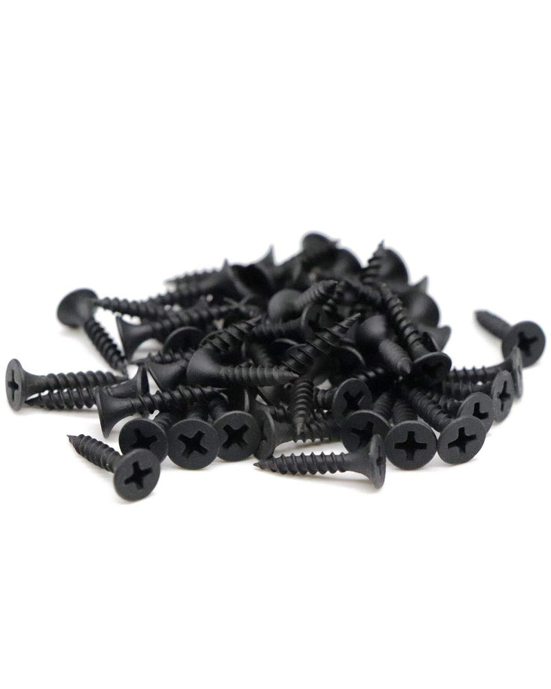 [Australia - AusPower] - 100pcs #6 x 3/4" Flat Head Phillips Drywall Screws Fine Thread Sharp Point Wood Screw, Carbon Steel 1022A, Black Phosphate #6 x 3/4" 100 