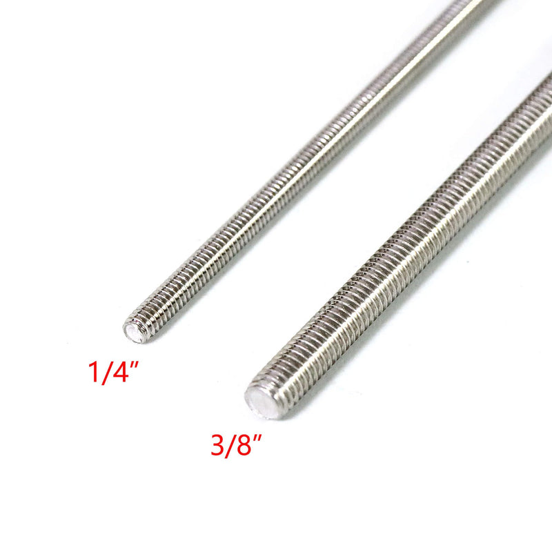 [Australia - AusPower] - Stainless Steel Fully Threaded Rod, 1/4" -20 Thread Size, 12" Length, Right Hand Threads, 4 Pieces 1/4''-20 