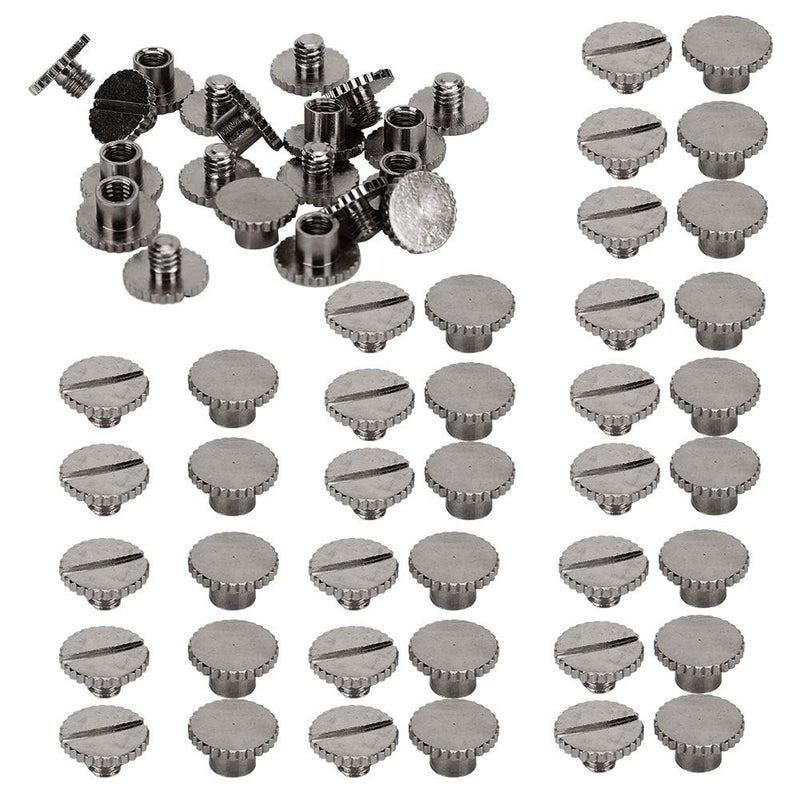 [Australia - AusPower] - 30 Set Book Rivets Metal Leather Rivets Knurling Flat Brass Screw Post Chicago Screws Binding Button Tack 9.5x4mm Nail + 4mm Screw(Black) 