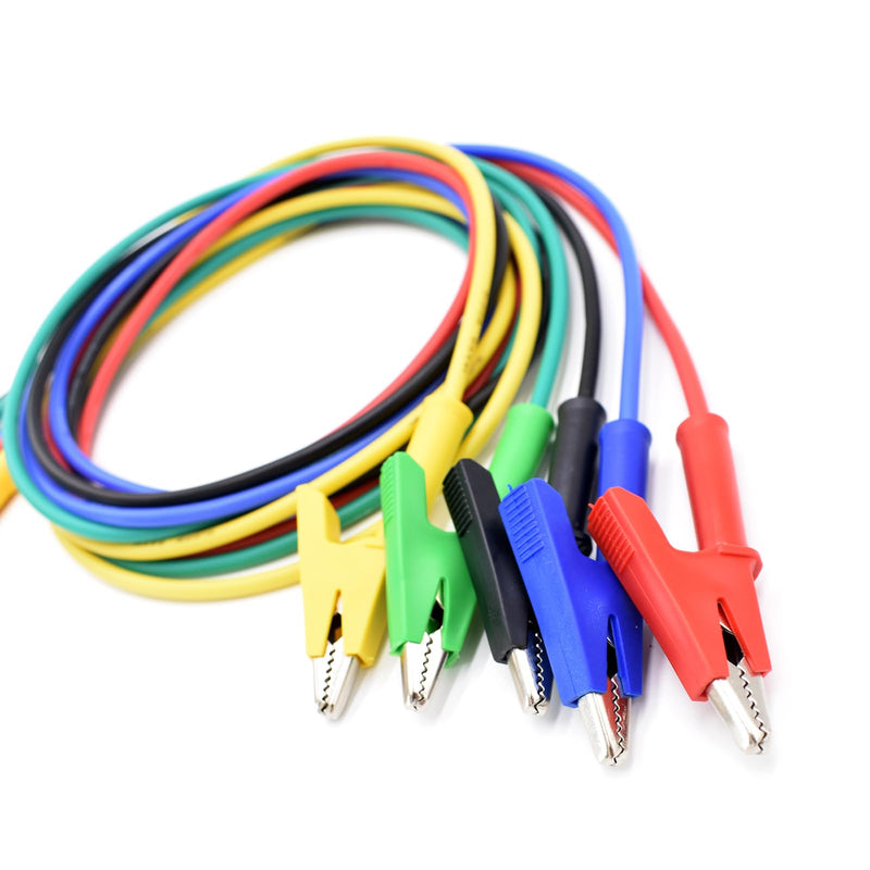[Australia - AusPower] - 14AWG Heavy Duty Test Leads 4mm Banana Plugs to Alligator Clips Flexible Cable Wire Set for Multimeter Electrical Testing 5 Colors 3 Feet 3Ft 