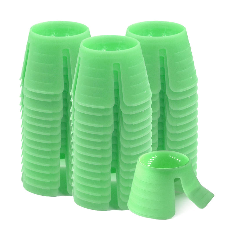 [Australia - AusPower] - 100Pcs Plastic Disposable Dental dappen Dish with Bendable Hinge Wide Base Makes Dish Stand Firmly, Neil dappen Dish, Eyelash dappen Dish Assorted Colors 100 