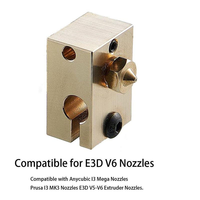 [Australia - AusPower] - 16Pcs V6 Nozzles kit Compatible for E3D V5 V6 Hotend, V6 Nozzle 0.2/0.3/0.4/0.6mm Compatible with ANYCUBIC I3 Mega A8 Prusa I3 MK3/MK3S 3D Printer, and 10Pcs 3D Printer Nozzles Cleaning Needles, 