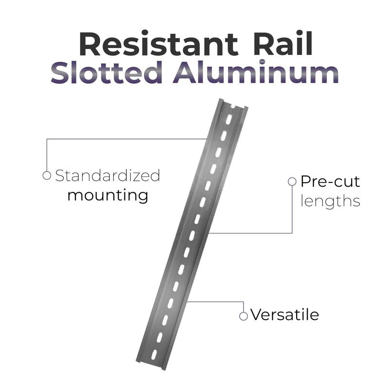 [Australia - AusPower] - 7 Pieces DIN Rail Slotted Aluminum RoHS Three 12-13" inches and Four 6" Pieces Long 35mm Wide 7.5mm High 1.4mm Thickness 