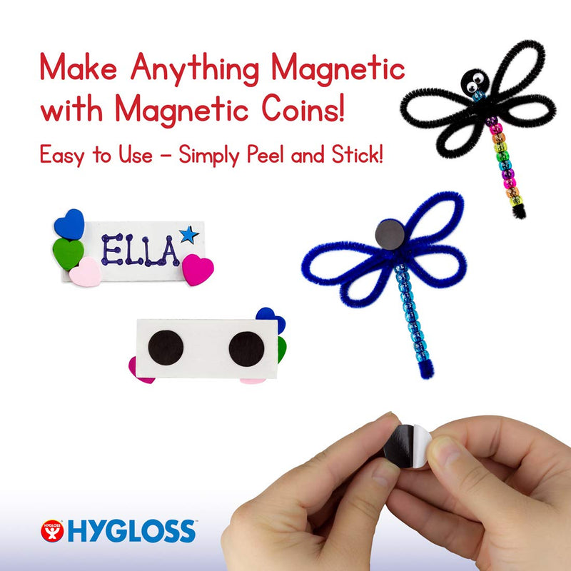 [Australia - AusPower] - Hygloss 100 Pcs Self-Adhesive Magnetic Dots - 3/4-Inch - Peel & Stick Magnet Circles for Crafts, Classroom & Refrigerators - Round Sticky Magnet Stickers, Pack of 100 100 Pieces Coins 