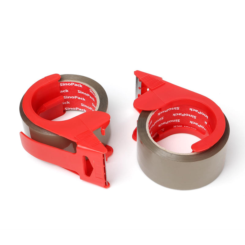 [Australia - AusPower] - Heavy Duty Brown Packaging Tape 2Pack 1.88Inches X 55Yds with Dispenser Brown Packing Tape for Shipping and Moving, Strong Sealing on All Box Types 