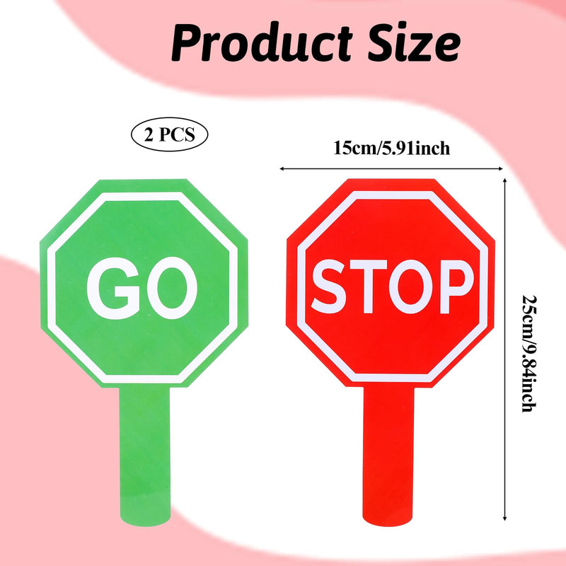 Stop and Go Sign with Handle, Double Sided Street Slow Warning Reflective Signs, Guard Stop Sign for Guiding Traffic Street Safety
