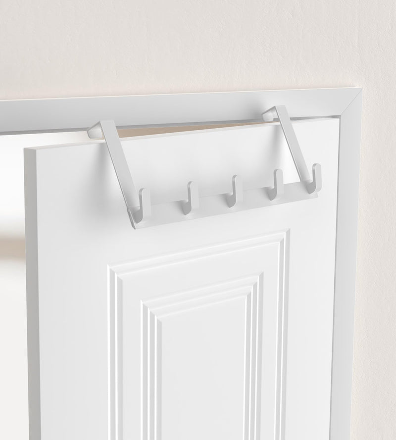 [Australia - AusPower] - Over The Door Hooks Hanger with Extended Arms for Easy Use by Women - Bathroom Accessories and Towel Rack Organization - 1 Pack, White Pack of 1 