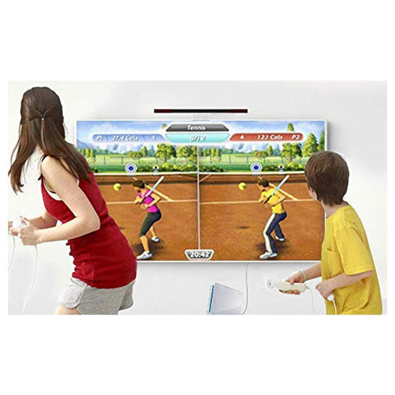 [Australia - AusPower] - Replacement Wii Wireless Sensor Bar, Infrared IR Ray Motion Sensor Signal Receiver for Nintendo Wii and Wii U Console with Stable Stand and 4 AAA Batteries(Black) Black 