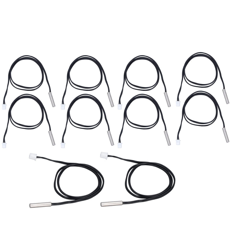 [Australia - AusPower] - 10Pcs Temperature Sensor Probe Thermistor Temp Transducer 5x25mm Cylindrical Head 500mm10K B3435 Thermal Temperature Probe, Thermistor Sensing Probe Thermistor Temp Transducer (10K B3435) 