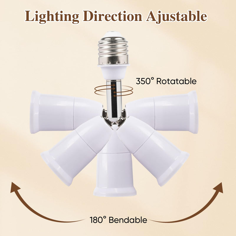 [Australia - AusPower] - 3 Pack Light Socket Extender, E26/E27 4.5 Inch Light Socket Extension, Vertical 180°Horizontal 350° Adjustable Light Socket, Medium Screw Base Light Bulb Extension Socket 3 Light Socket Extender- 4.5 Inch 