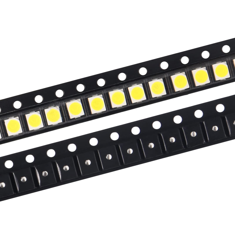 200pcs 3528(1210) White SMD LED Diode Lights Chips (3.5mmx2.8mm DC 3V 20mA 7-8LM) Super Bright Lighting Bulb Lamps Electronics Components Indicator Light Emitting Diodes 3528/1210 White