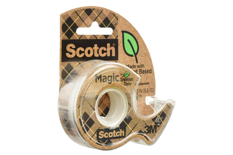 Scotch Magic Greener Tape, 6 Rolls, Numerous Applications, Invisible Tape, Engineered for Repairing, 3/4 in. x 600 in., 6 Dispensers (6123) 6-Pack