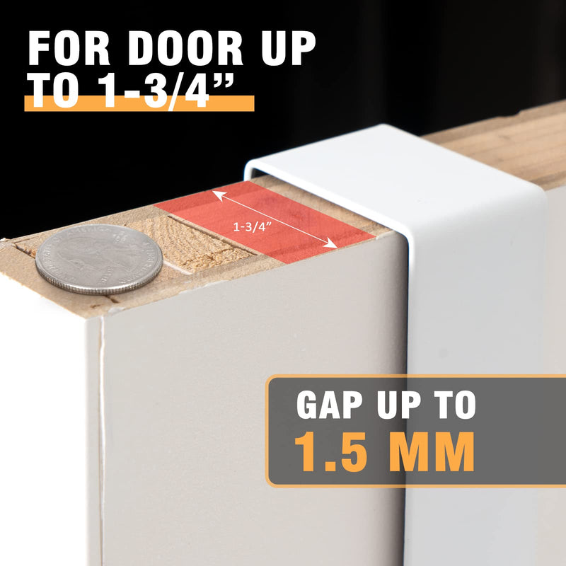 [Australia - AusPower] - Uross Foldable Over The Door Hooks, Heavy Duty Over Door Hanger, Behind The Door Hook Rack for Hanging Jackets Coats Hoodies Towels Scarfs Clothes Hats Handbags Backpacks -White 1 White 