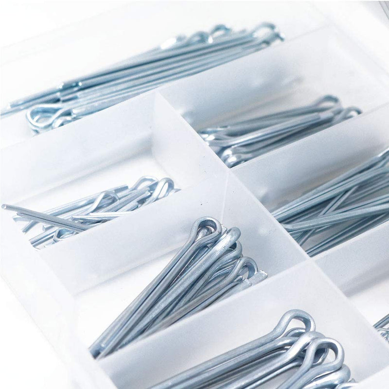 [Australia - AusPower] - T.K. Excellent Cotter Pin Assortment,Zinc Plated Premium Quality Cotter Pins Kit,Holds Pins 106Pcs 