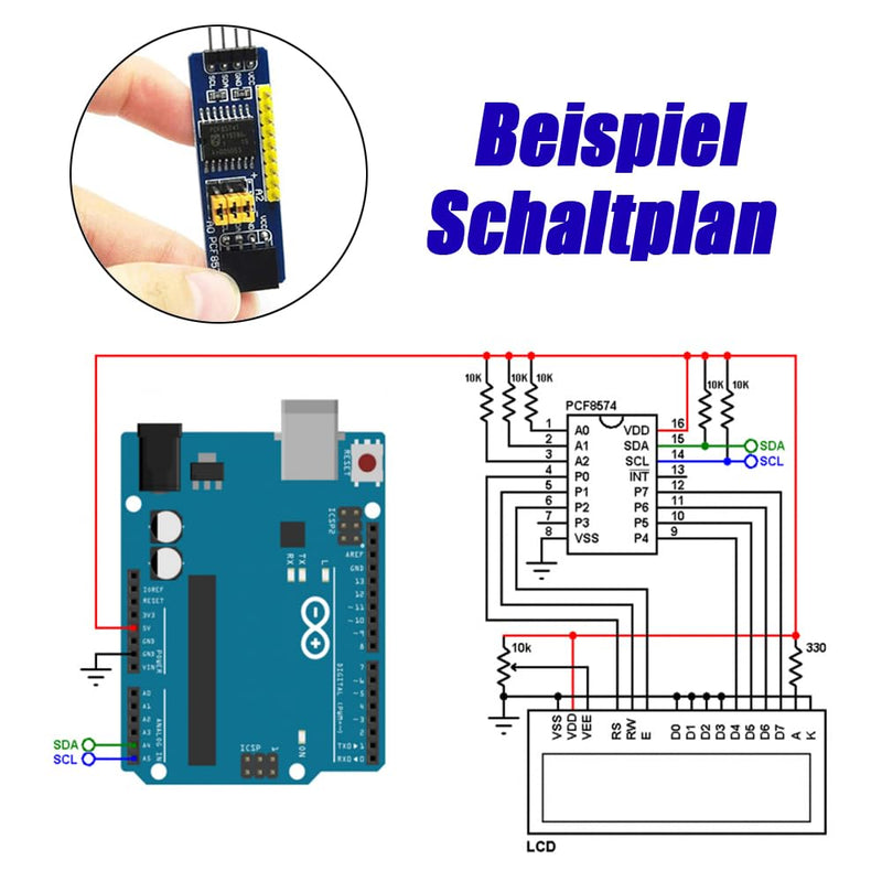 [Australia - AusPower] - 8pcs PCF8574 IO Expander Board I/O Expander I2C Bus Evaluation Development Module PCF8574 Module is Suitable for Arduino 