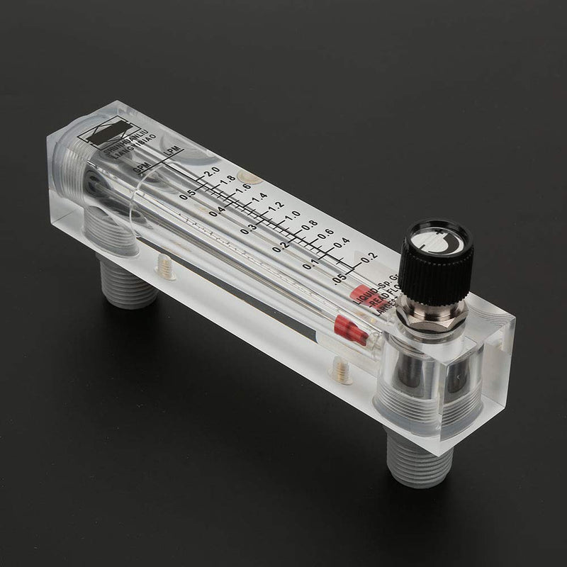[Australia - AusPower] - LZM-15T 1/4" BSPT Thread Flowmeter, 0.1-0.5GPM Adjustable Panel Type Transparent Acrylic Water Flow Meter, Portable Liquid Flowmeter with Knob for Measuring The Liquid Medium 
