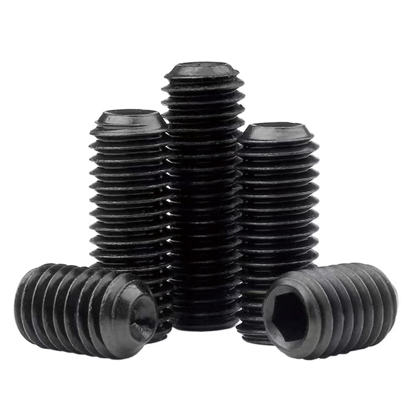 [Australia - AusPower] - M2.5-0.45 x 8mm Black Hex Socket Set Grub Screws,Headless Cup Point,Flat Point Grub Bolt,Internal Hex Drive,Alloy Steel,Grade 12.9 Carbon Steel,for Towel Rack Door Knob,External Thread,Pack of 50 M2.5-0.45 x 8mm(50 Pcs） 
