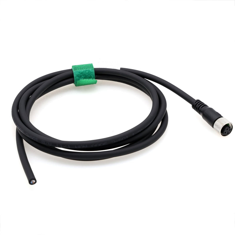 [Australia - AusPower] - M12 A Coding 4 Pin Female Actuator Sensor Encoder Signal Cable to Bare Wire for Industrial Controls Automation, Device Network DeviceNet, CANopen, IO Link, Profibus 2m 4 pin female to open 