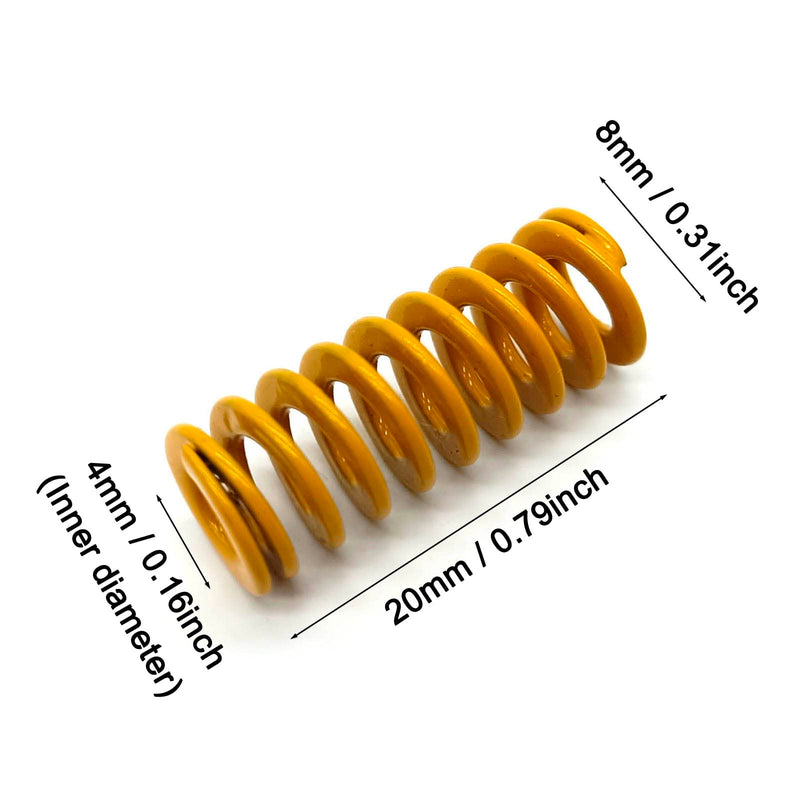 [Australia - AusPower] - 8pcs Heating Bed Spring Die Head Leveling Spring 3D Printer Compression Spring 0.31" OD 0.79" Length, Stable Bottom Connection Level for Creality Ender 3/3 Pro / 3 V2, etc. (Yellow) 