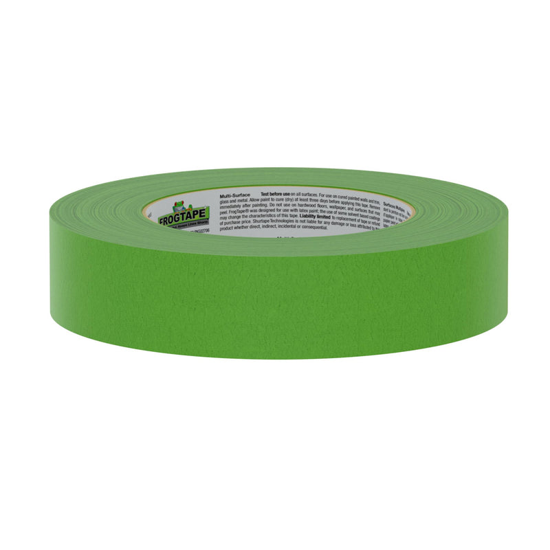 FrogTape Multi-Surface Painter's Tape with PAINTBLOCK, 1 in Wide (0.94 in x 60 yd), Quick Stick Medium Adhesion, Premium Green Painters Tape Removes Clean, 1 Roll 1 Roll, 0.94" x 60 Yds