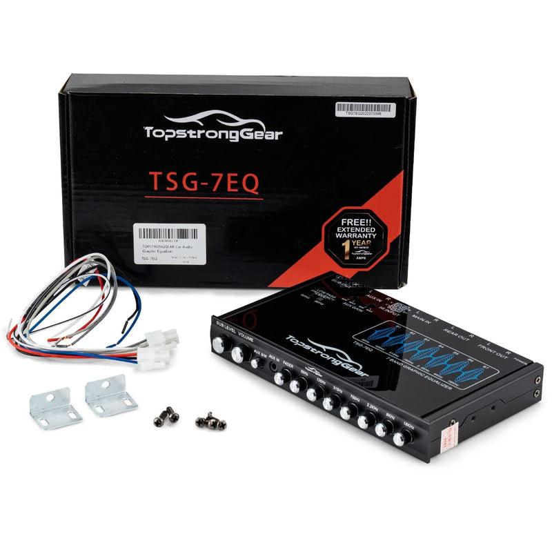 [Australia - AusPower] - TOPSTRONGGEAR TSG7EQ 7-Band Car Audio Graphic Equalizer with Front 3.5mm Aux Input, High Voltage RCA Outputs and High Level Speaker Inputs 